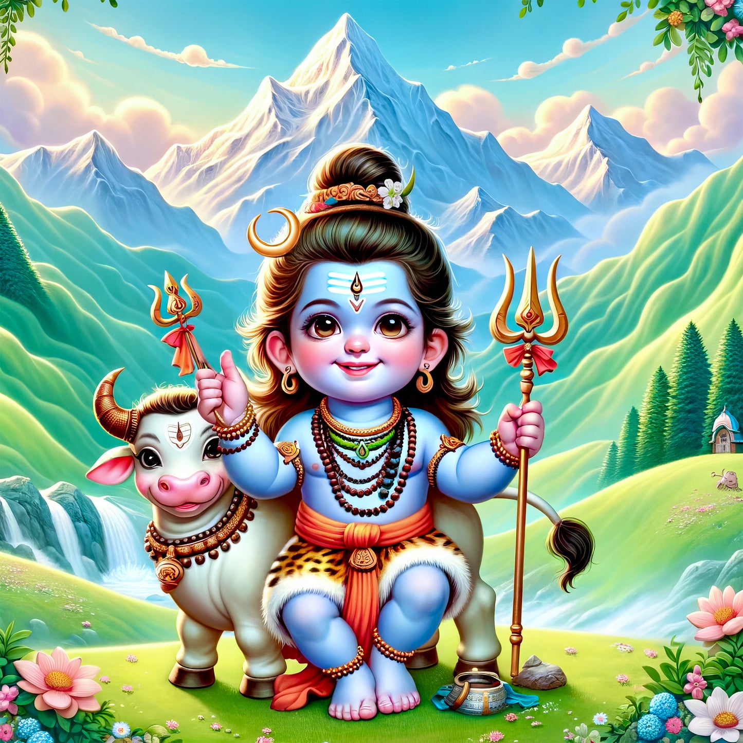 63mm Square Fridge Magnet of Lord Shankar 110018