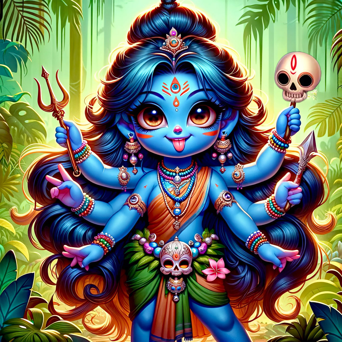 63mm Square Fridge Magnet of Goddess Mahakali 110024
