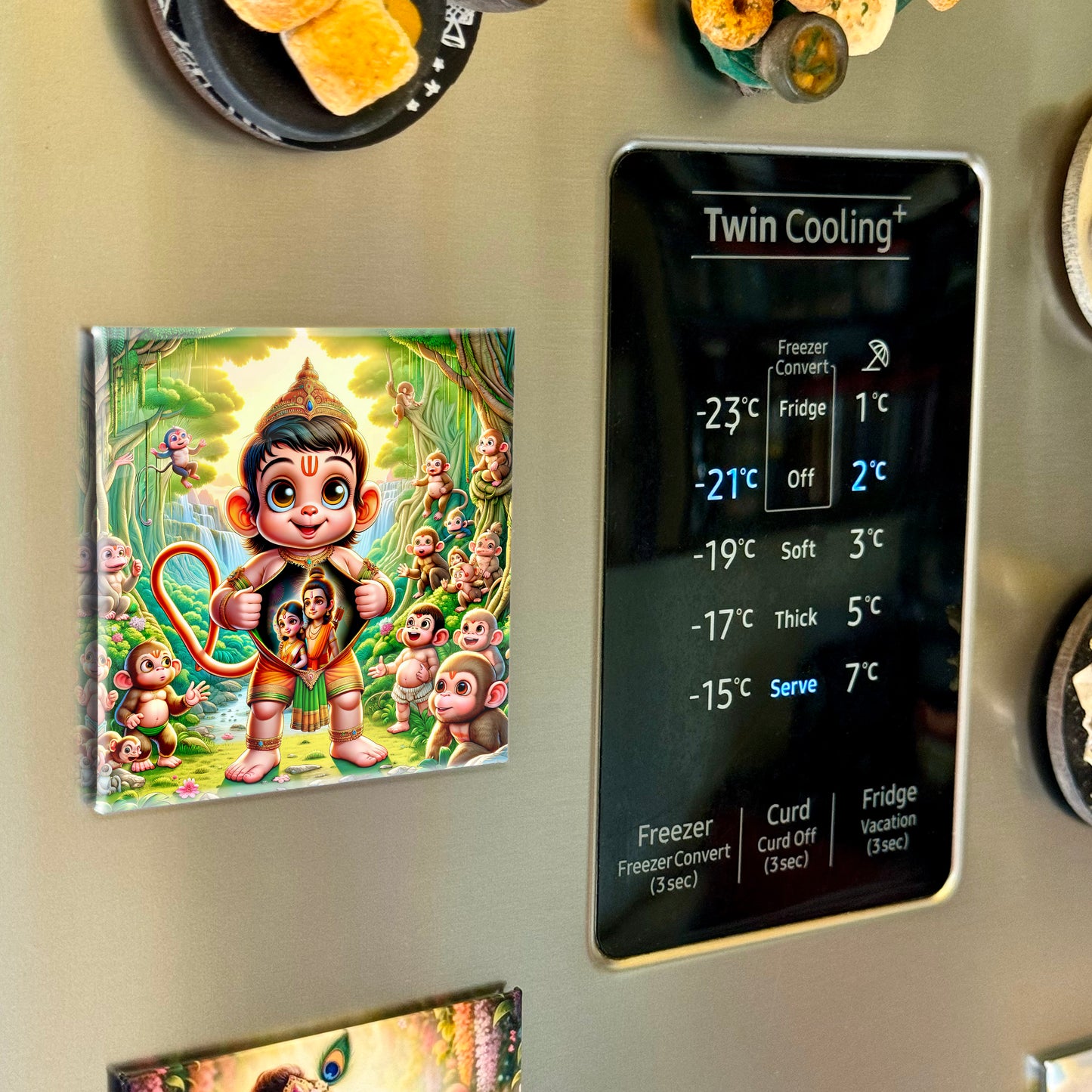 63mm Square Fridge Magnet of Lord Hanuman 110012
