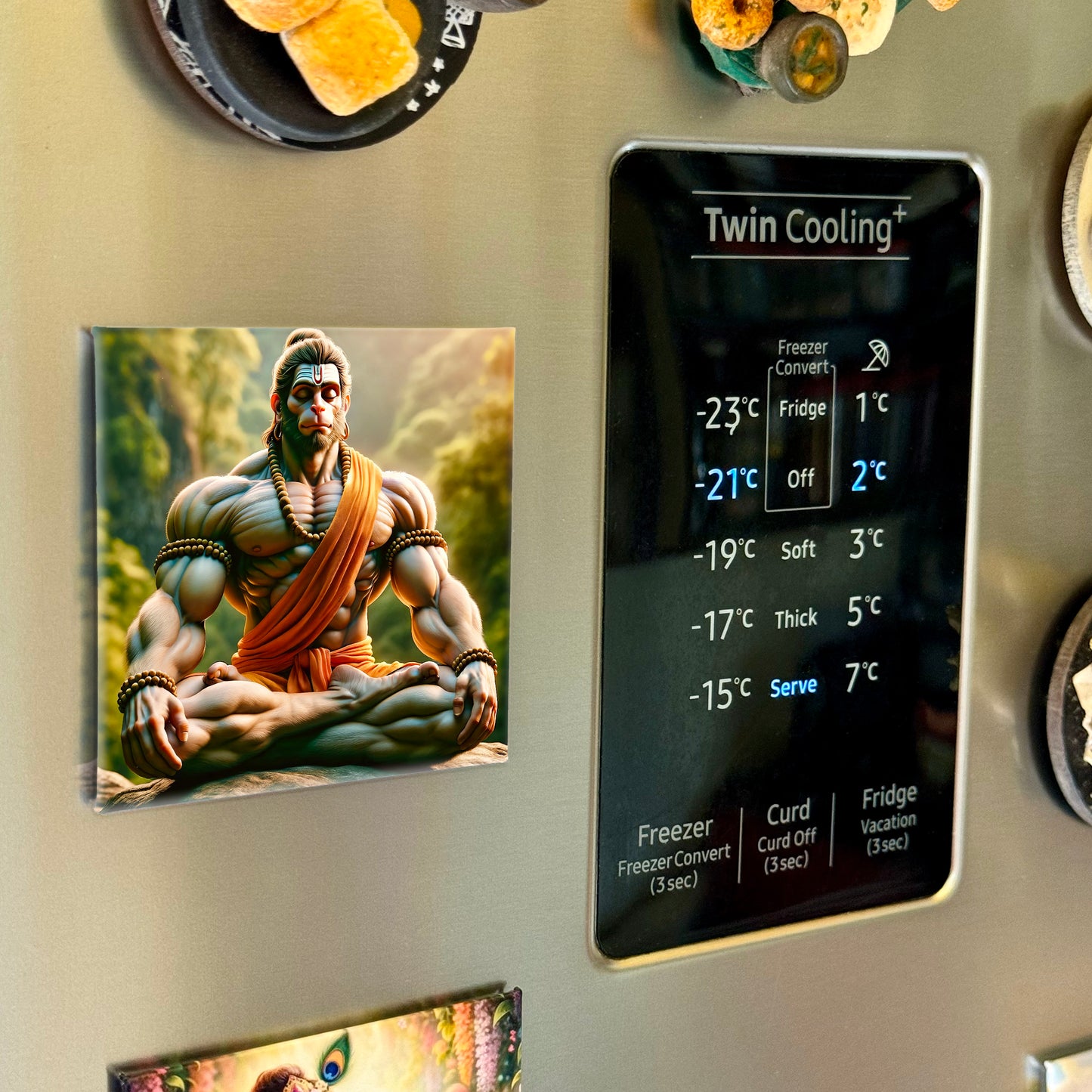 63mm Square Fridge Magnet of Lord Hanuman 110003