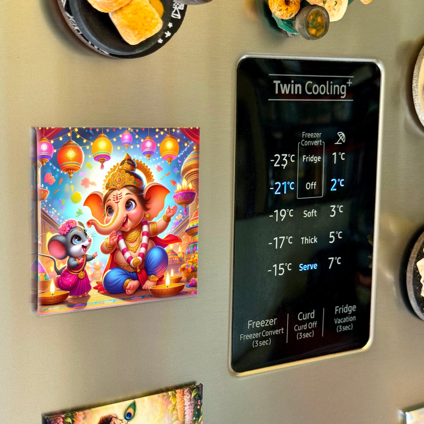 63mm Square Fridge Magnet of Lord Ganesha 110029