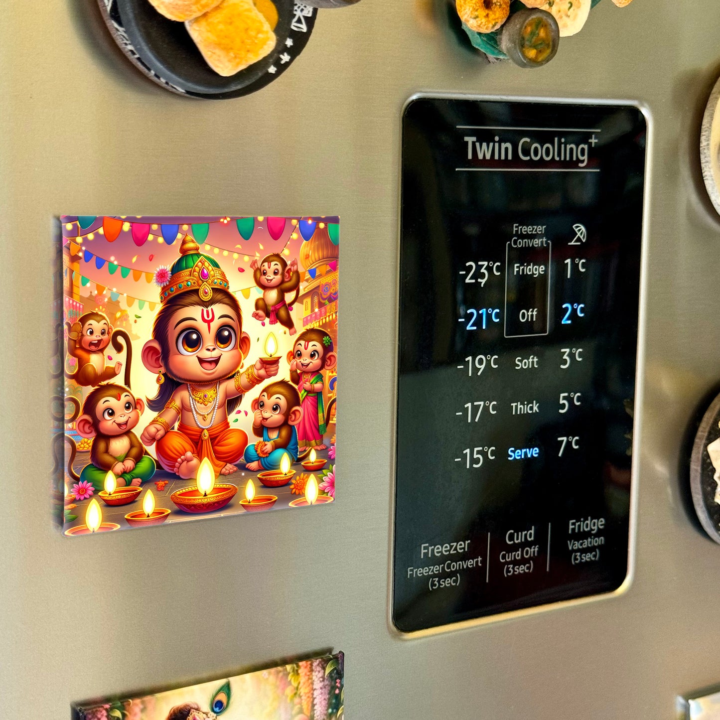 63mm Square Fridge Magnet of Lord Hanuman 110047