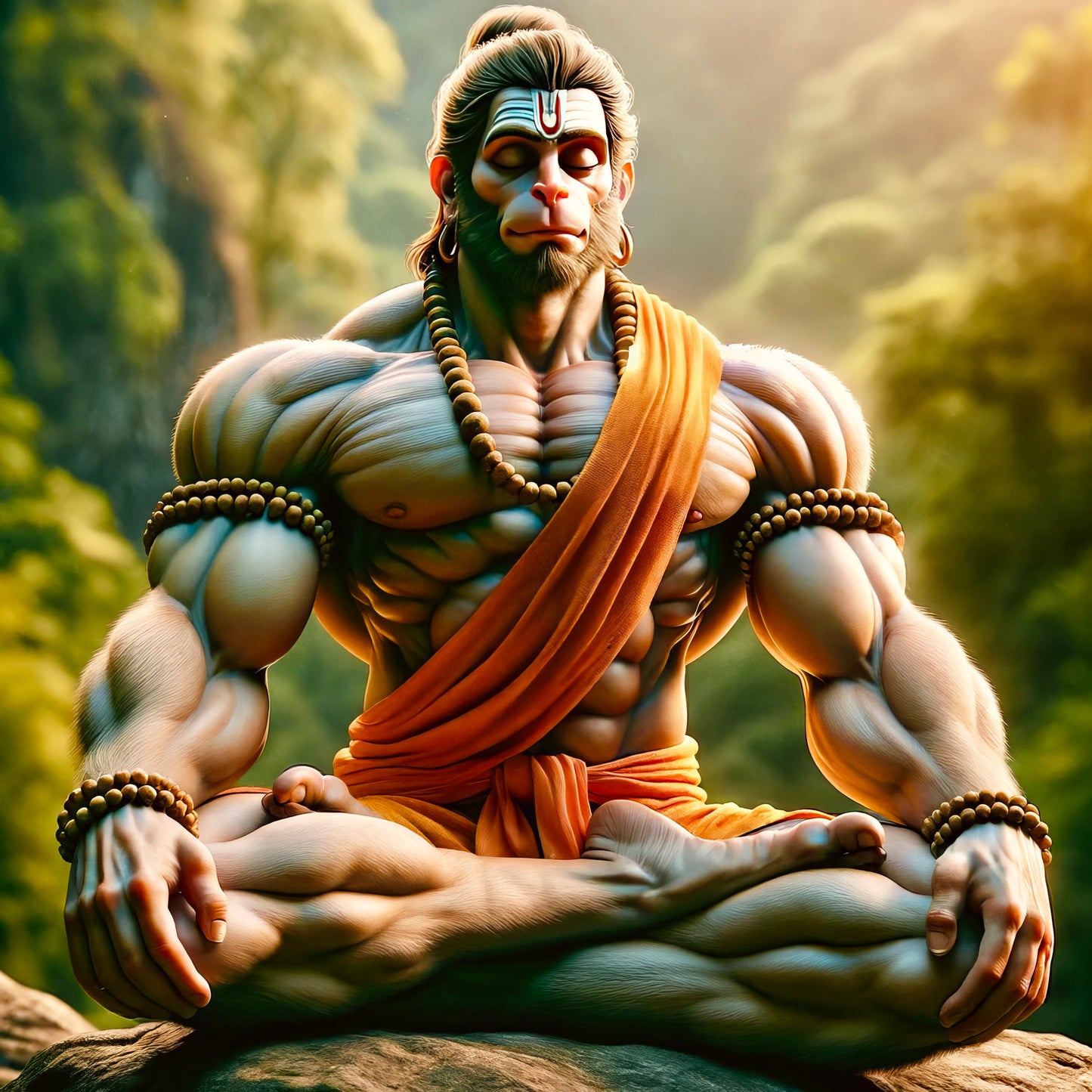 90mm x 90mm Glossy Photo Print of Lord Hanuman 110003