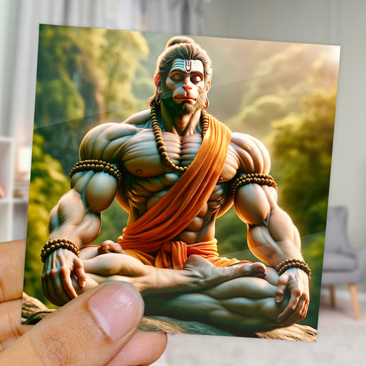 90mm x 90mm Glossy Photo Print of Lord Hanuman 110003