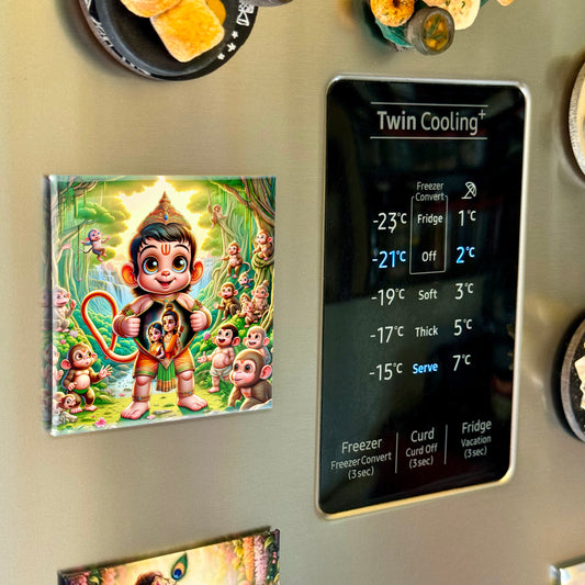 63mm Square Fridge Magnet of Lord Hanuman 110012